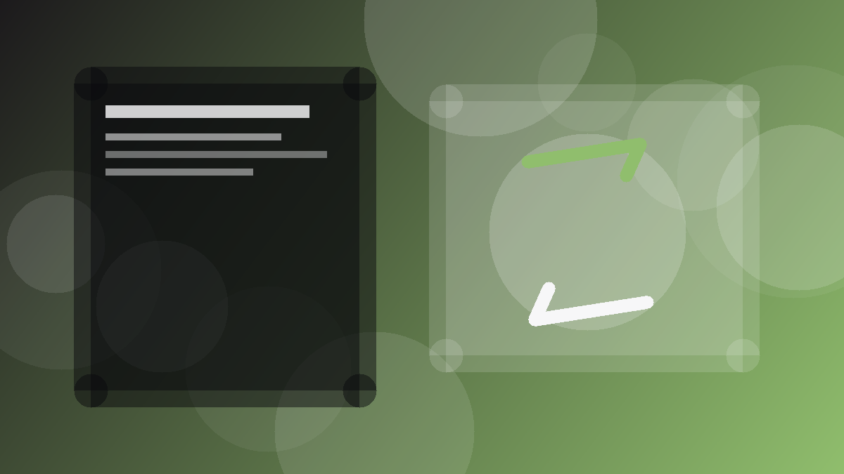 Content refresh circular arrows and updated article illustration