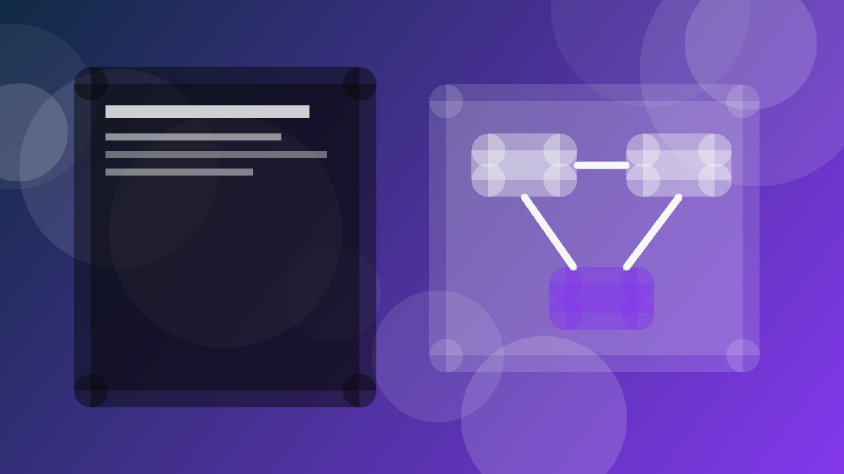 Structured data boxes connected to a webpage illustration