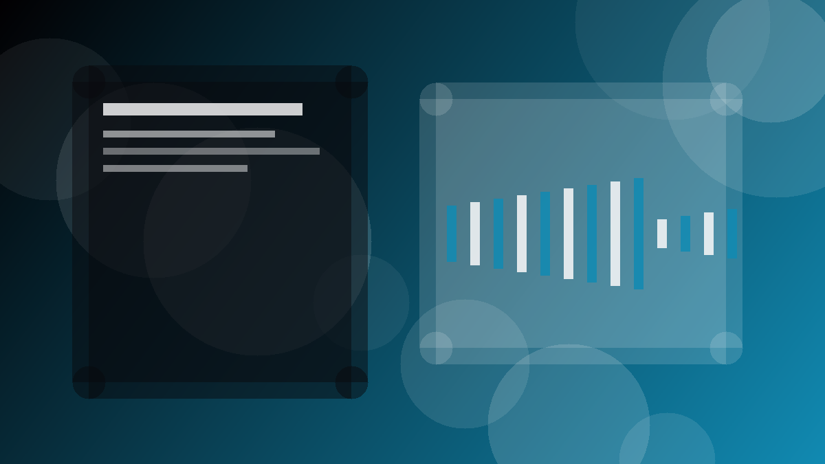 Voice search waveform and question bubbles illustration